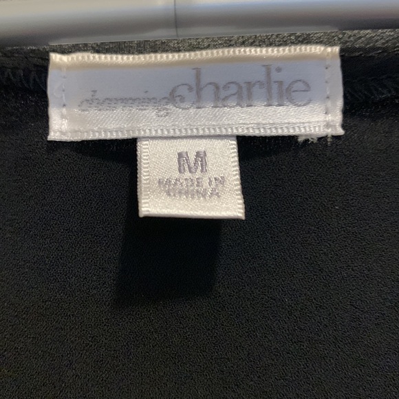 Charming Charlie Black Womens Blouse Size Medium - Picture 2 of 6